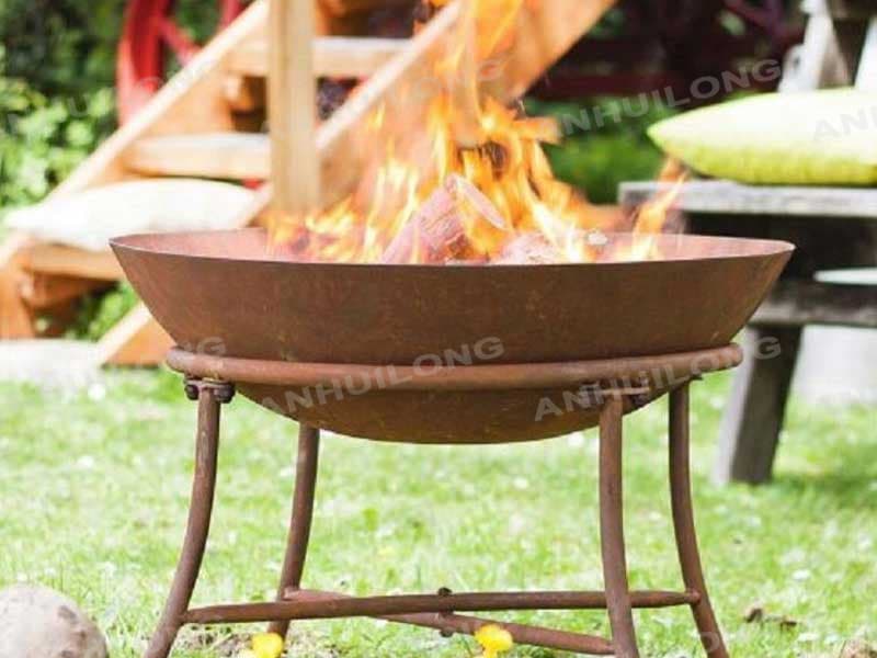 Fire Glass Filling Weathering Steel Fire Pit Maker For Sale