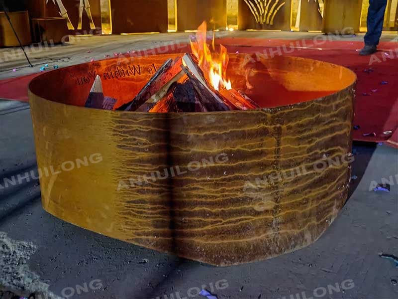 No maintenance Weathering Steel Fire Pit Manufacturer for Picnic