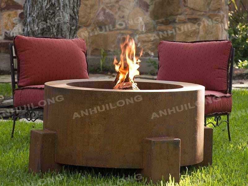 Industrial Style Weathering Steel Fire Pit Manufacturer For Sale